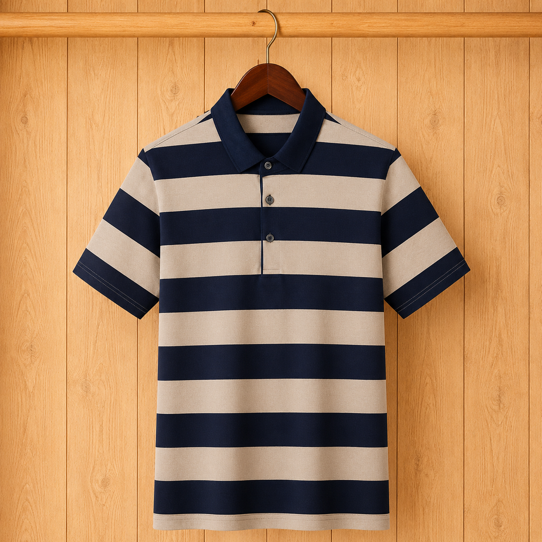 Wide-Stripe Polo Shirt