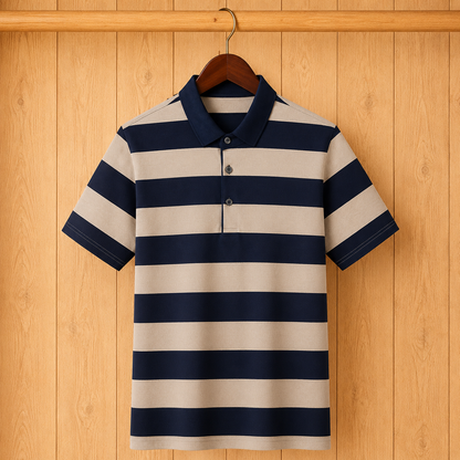 Wide-Stripe Polo Shirt