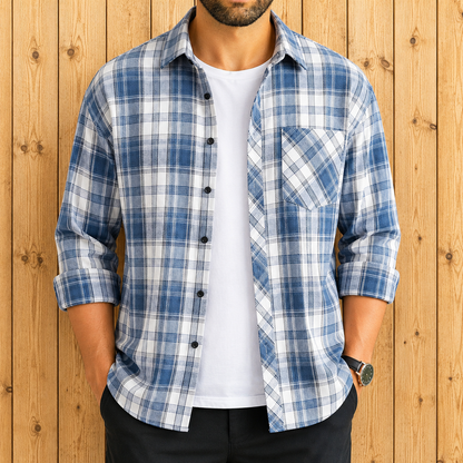 Brushed Plaid Flannel Overshirt