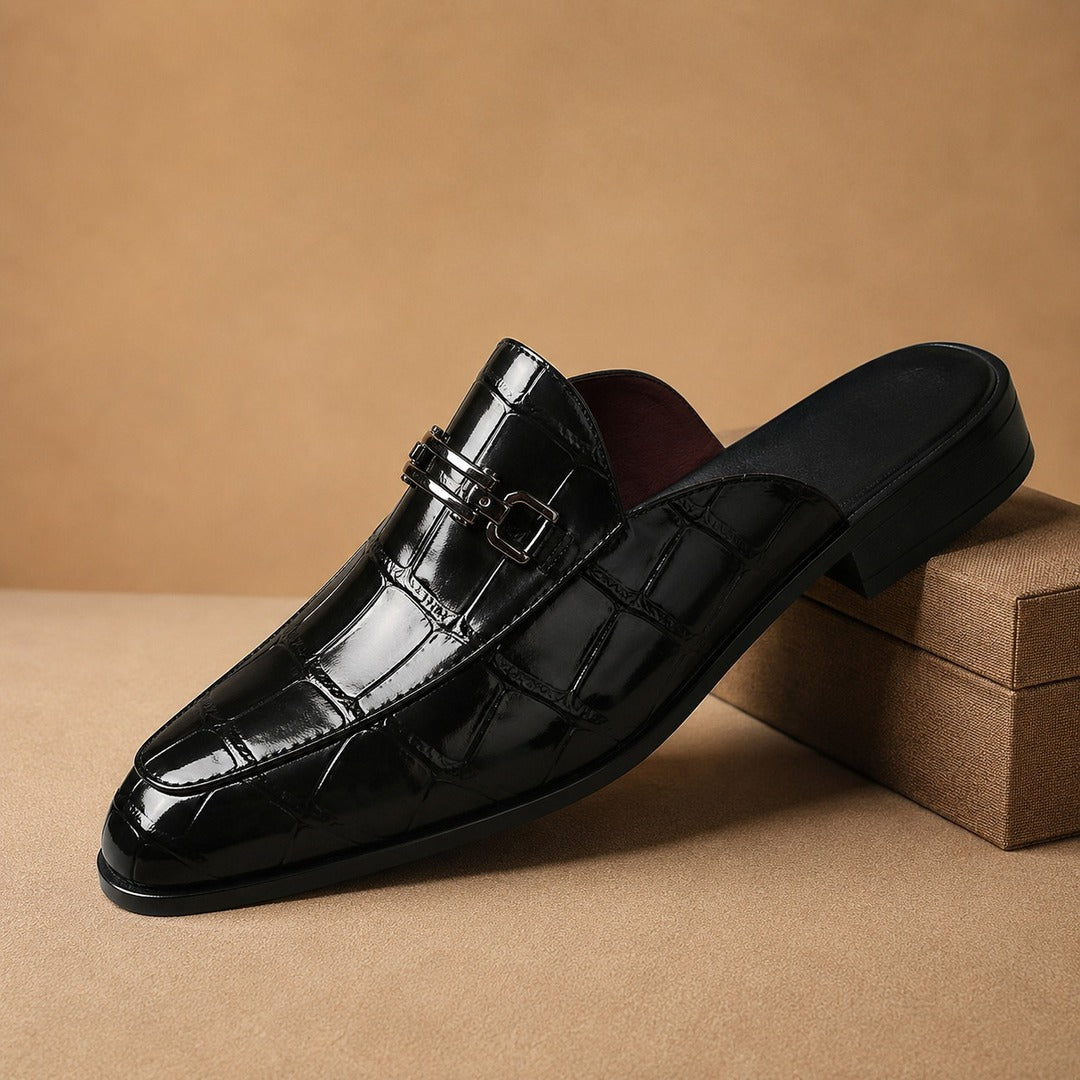 Crocodile Horsebit Mule Loafers