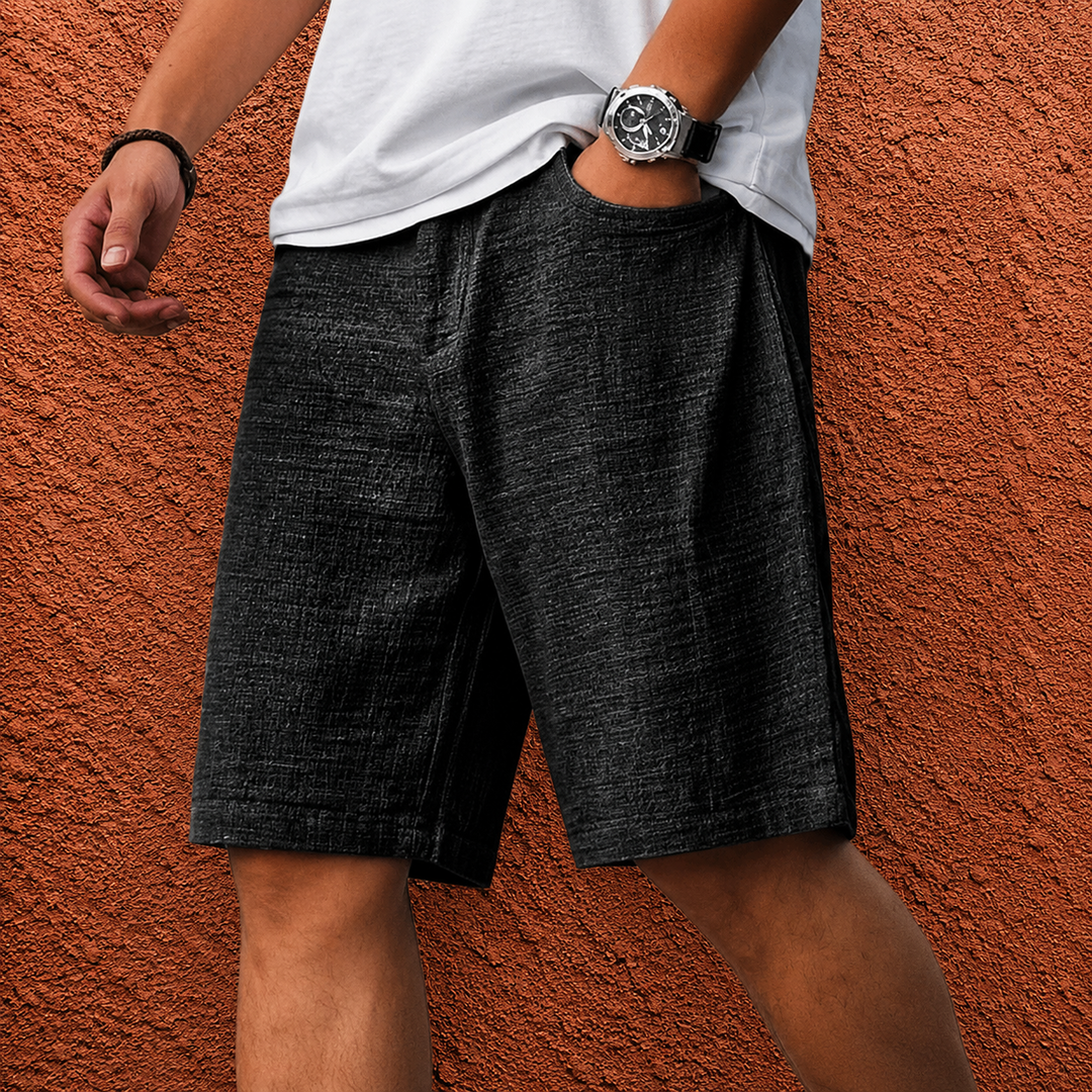 Textured Casual Comfort Shorts