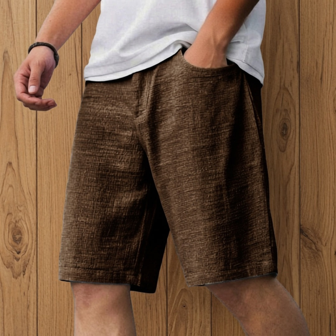 Textured Casual Comfort Shorts