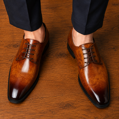 Hand-Patina Derby Shoes