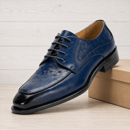 Ostrich Embossed Derby Shoes