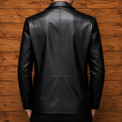 Classic Faux Leather Blazer