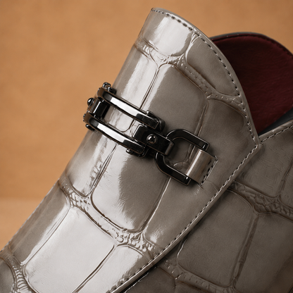 Crocodile Horsebit Mule Loafers