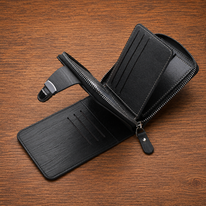 Leather Zip Around Wallet