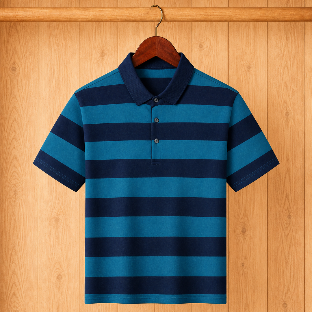 Wide-Stripe Polo Shirt