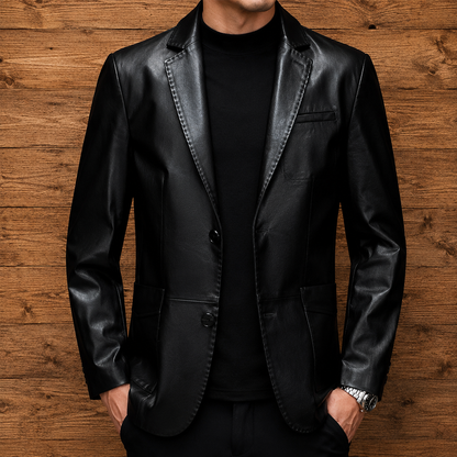 Classic Faux Leather Blazer