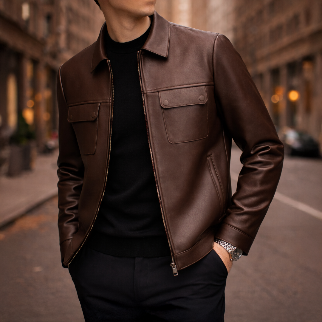 Pure Leather Zip Jacket