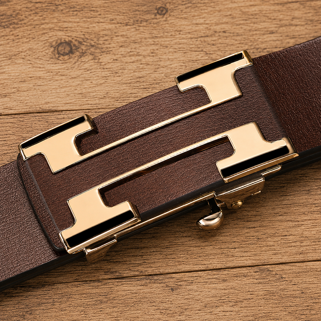Automatic Ratchet Leather Belt