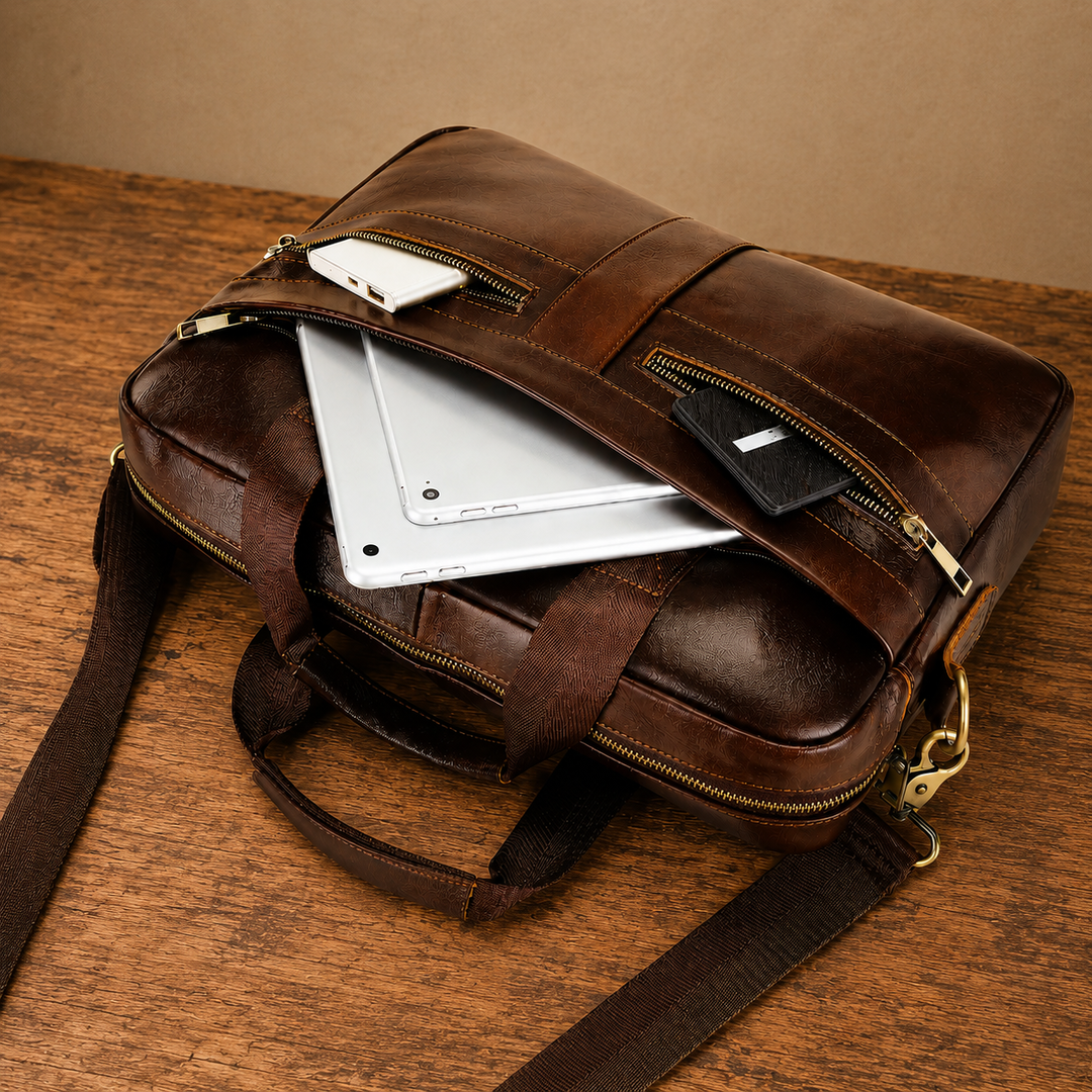 Leather Business Laptop Briefcase