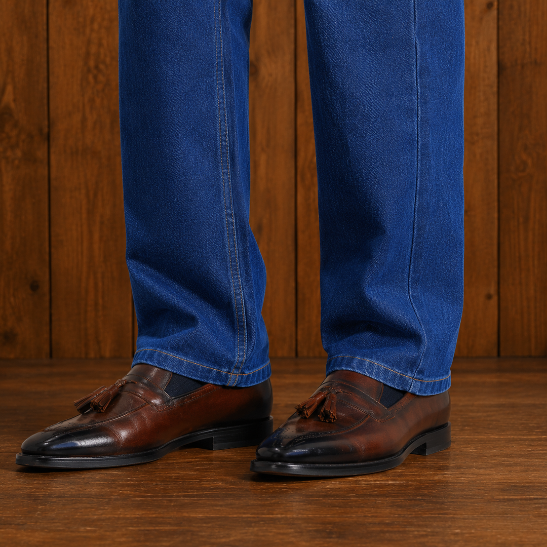 Straight Leg Denim Jeans