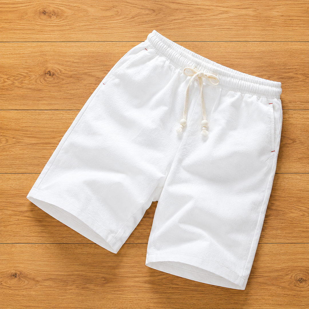 Linen Drawstring Casual Shorts