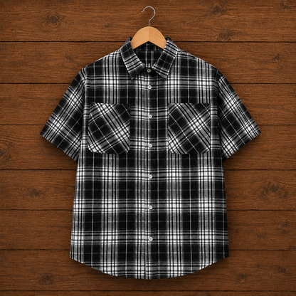 Plaid Button-Up Shirt