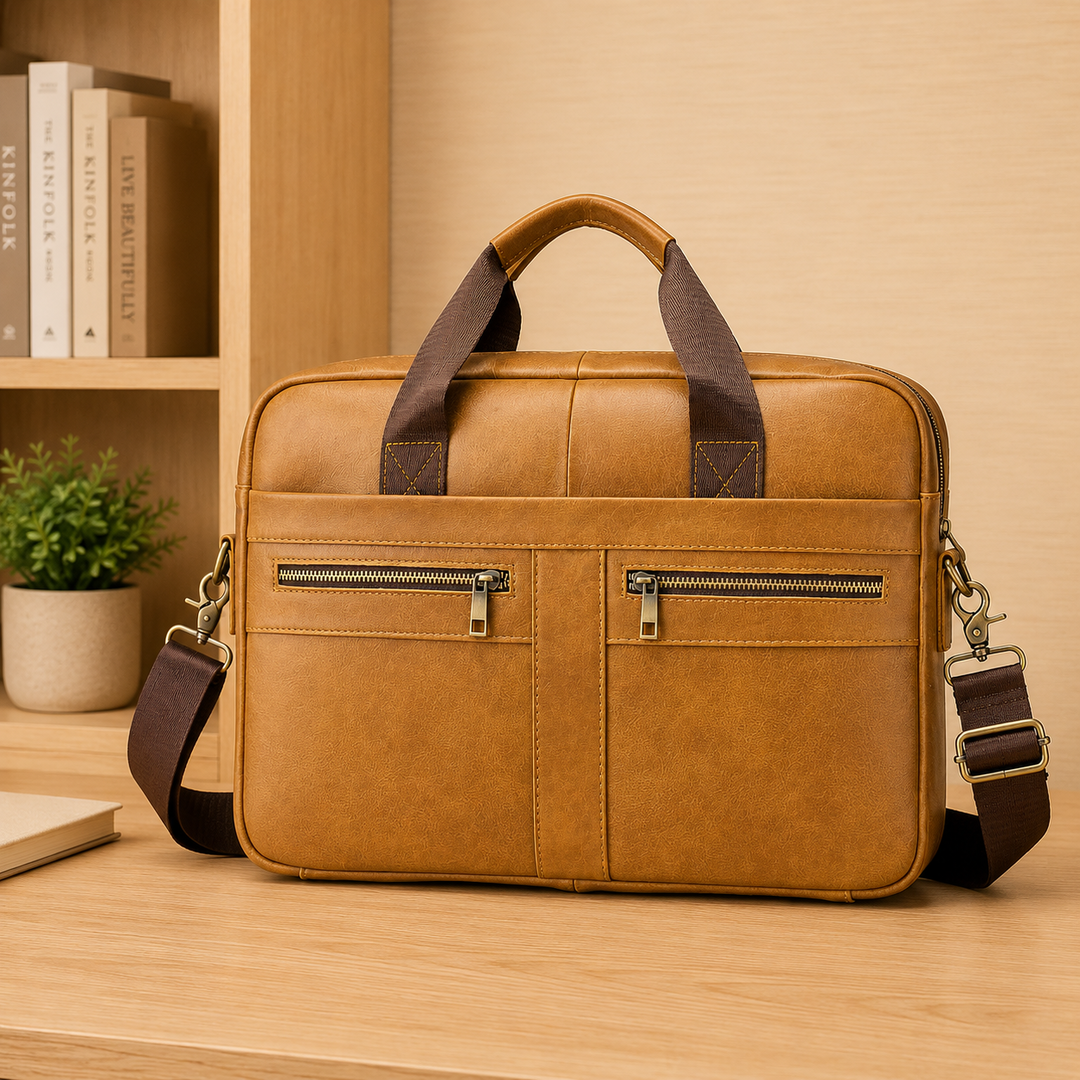 Leather Business Laptop Briefcase