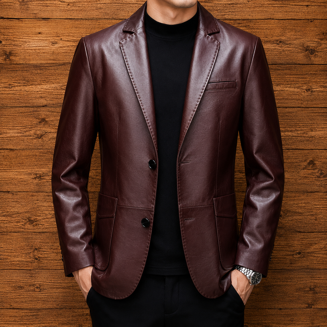 Classic Faux Leather Blazer