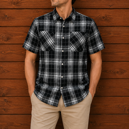 Plaid Button-Up Shirt