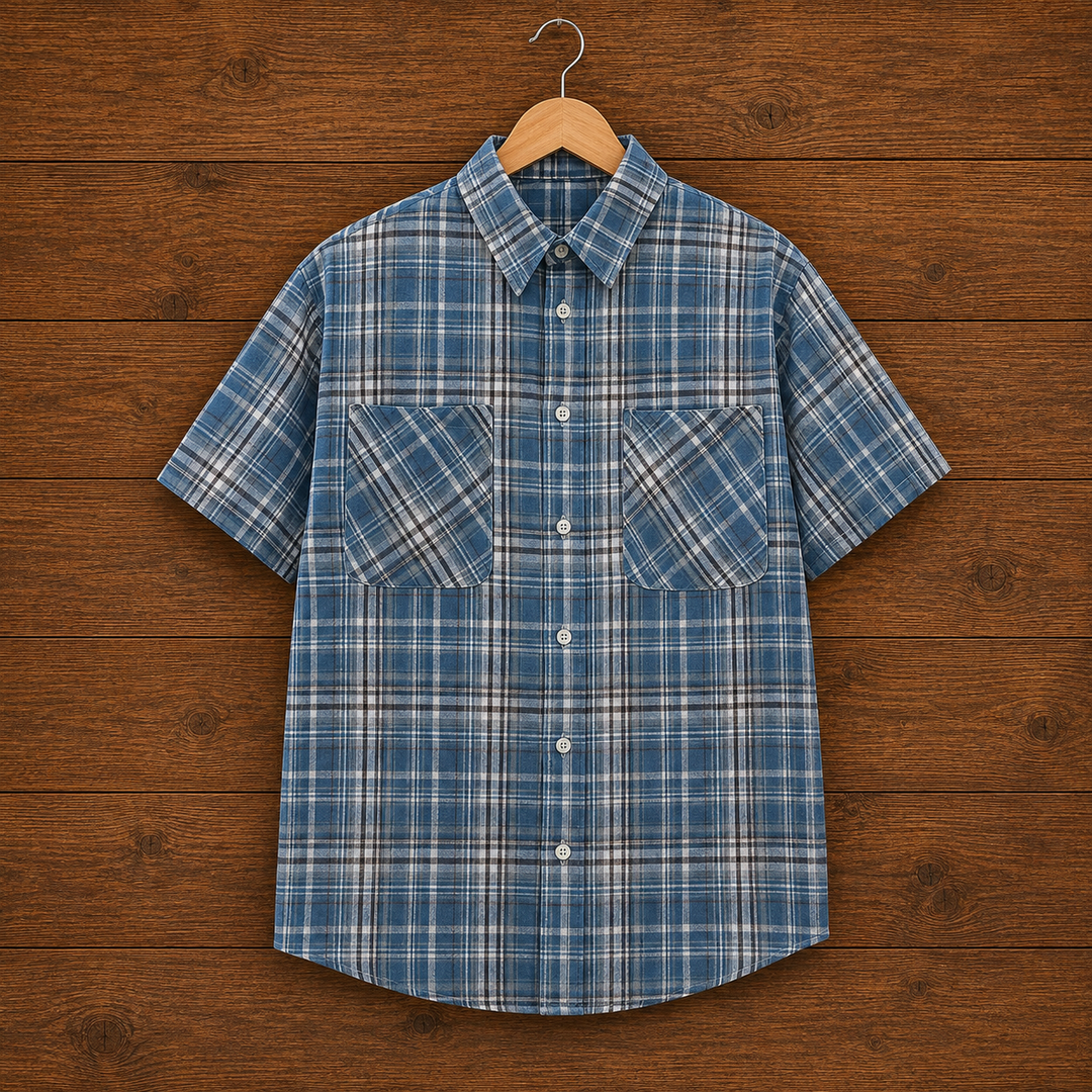 Plaid Button-Up Shirt