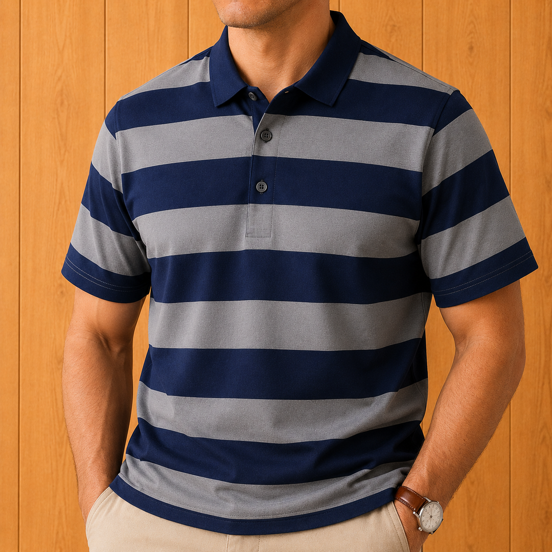 Wide-Stripe Polo Shirt