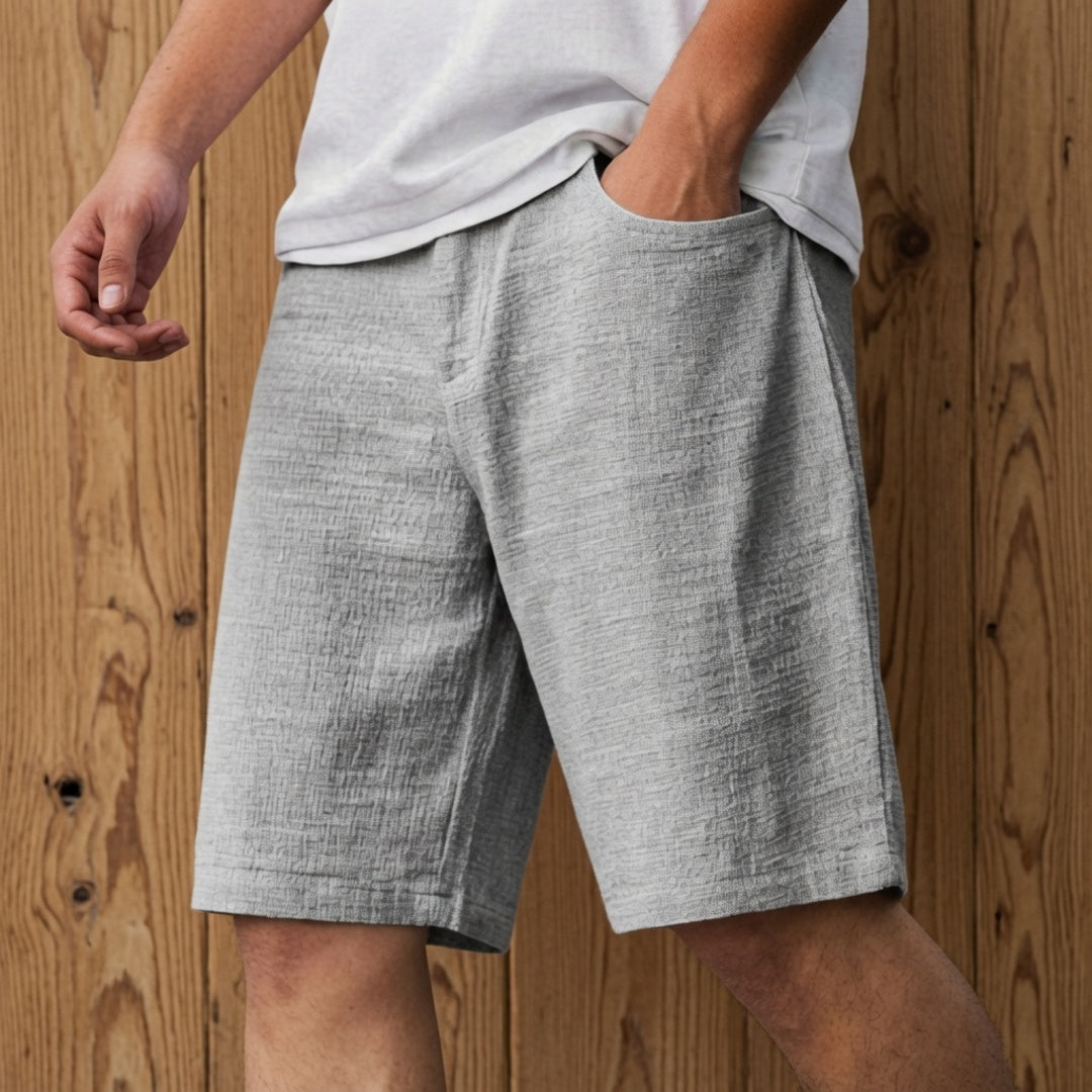 Textured Casual Comfort Shorts