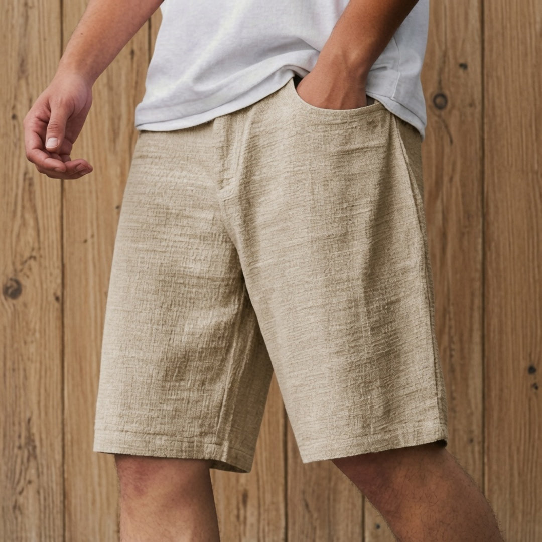 Textured Casual Comfort Shorts