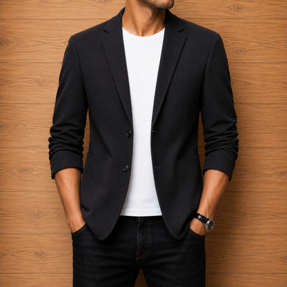 Polished Textured Casual Blazer