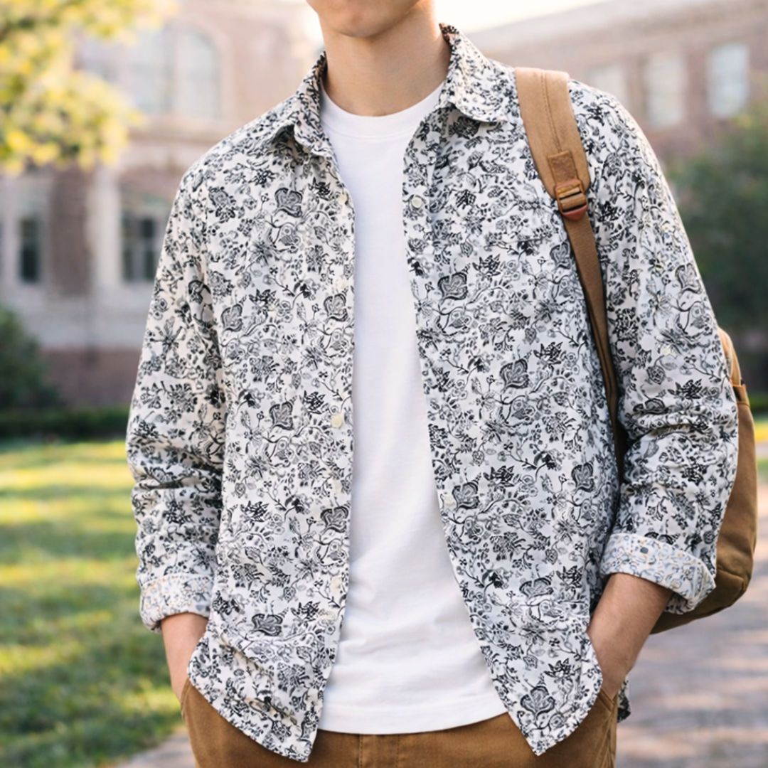 Modern Print Floral Shirt