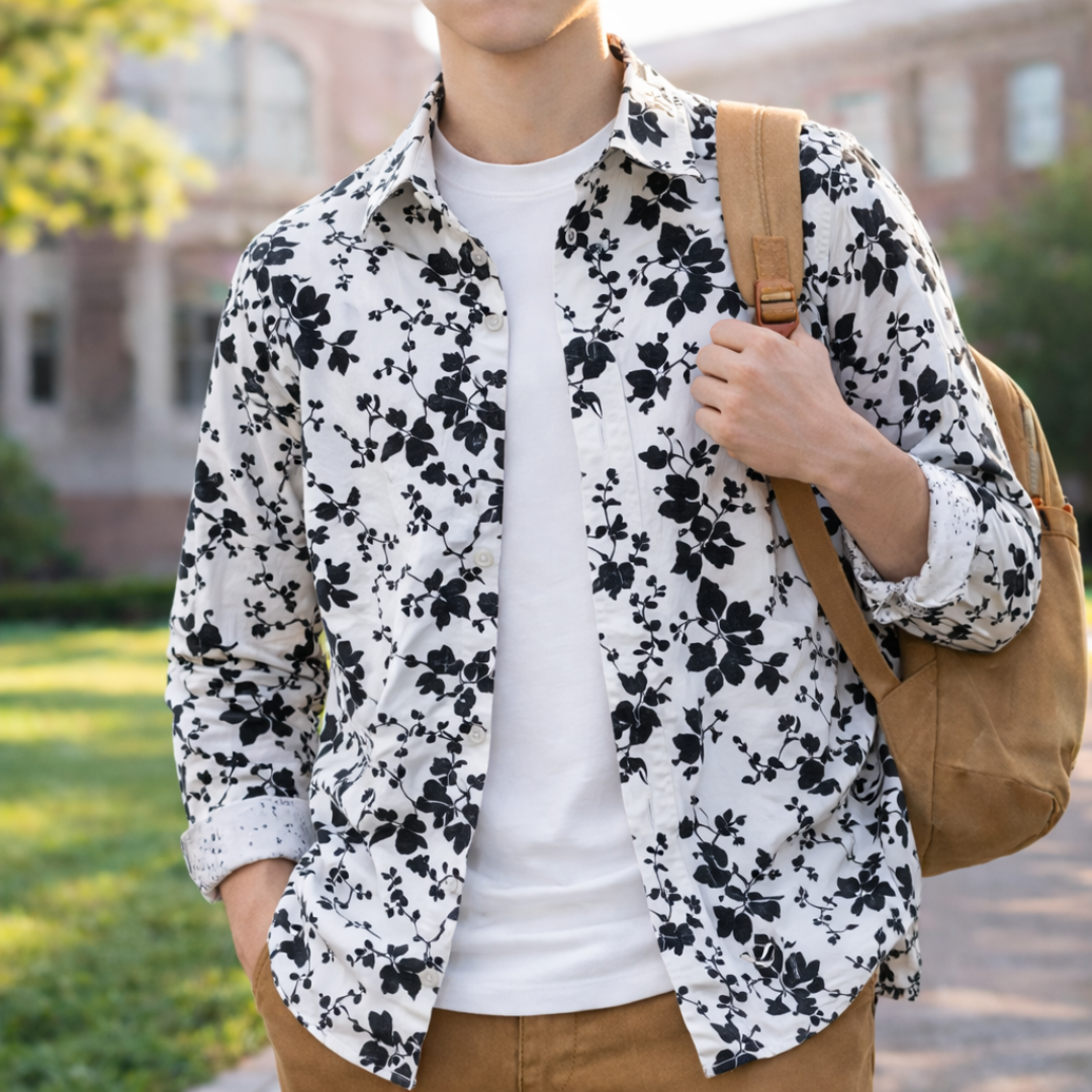 Modern Print Floral Shirt