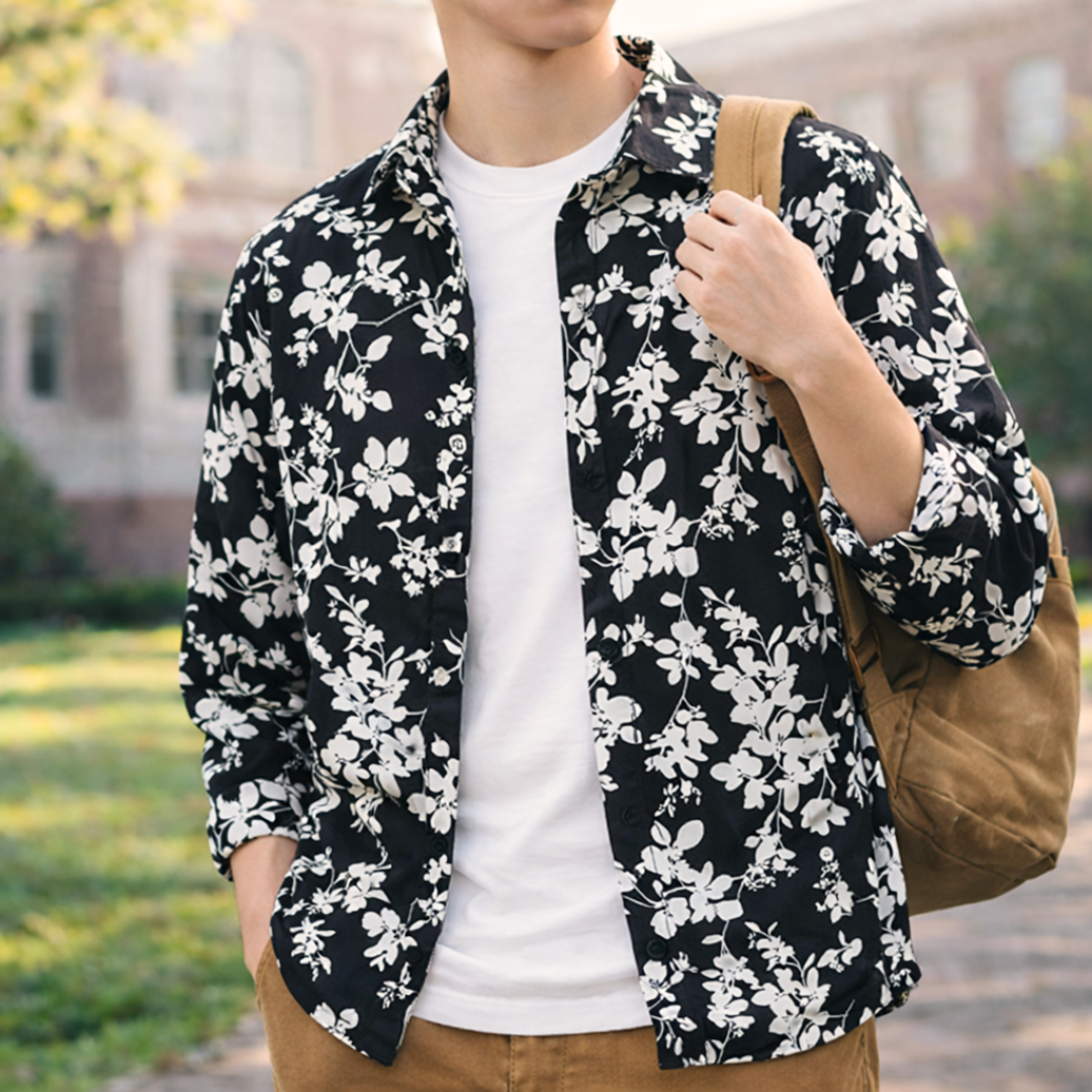 Modern Print Floral Shirt