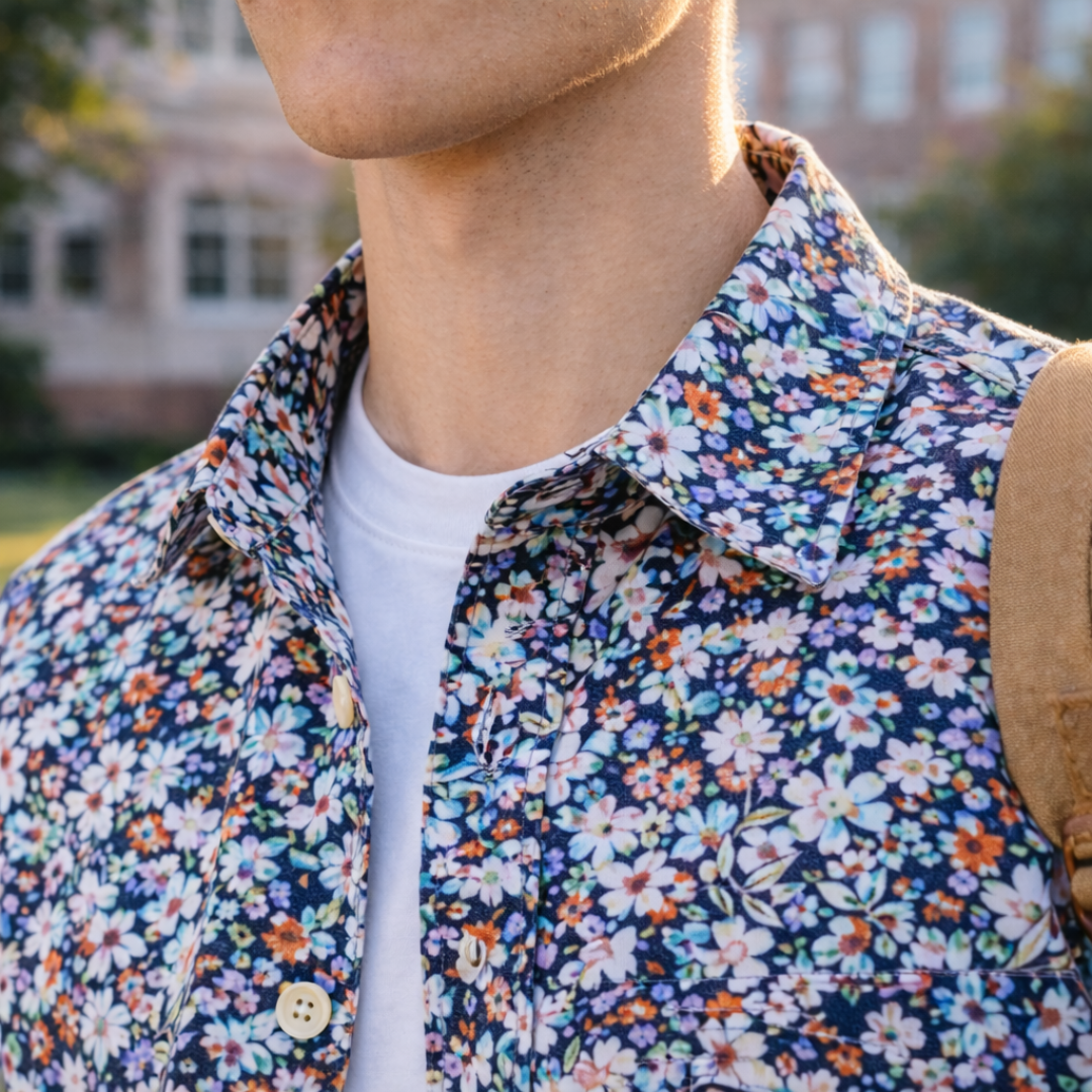 Modern Print Floral Shirt