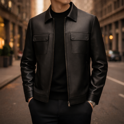 Pure Leather Zip Jacket