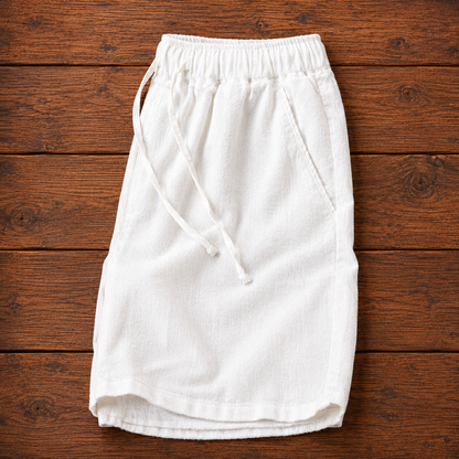 Linen Blend Drawstring Shorts